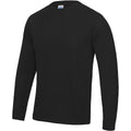 Jet Black - Side - AWDis Just Cool Mens Long Sleeve Cool Sports Performance Plain T-Shirt