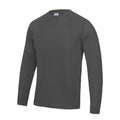 Charcoal - Front - AWDis Just Cool Mens Long Sleeve Cool Sports Performance Plain T-Shirt
