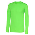 Electric Green - Front - AWDis Just Cool Mens Long Sleeve Cool Sports Performance Plain T-Shirt