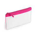Fuchsia - Front - Bagbase Plain Sublimation Pencil Case (Pack of 2)