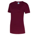 Burgundy - Front - AWDis Just Cool Womens-Ladies Sports Plain T-Shirt
