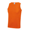 Electric Orange - Front - AWDis Just Cool Mens Sports Gym Plain Tank - Vest Top