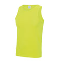 Electric Yellow - Front - AWDis Just Cool Mens Sports Gym Plain Tank - Vest Top