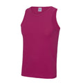 Hot Pink - Front - AWDis Just Cool Mens Sports Gym Plain Tank - Vest Top