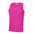 Electric Pink - Front - AWDis Just Cool Mens Sports Gym Plain Tank - Vest Top