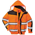 Orange- Black - Front - Portwest Mens High Visibility Classic All Weather Bomber Jacket (Pack of 2)