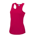 Hot Pink - Front - AWDis Just Cool Girlie Fit Sports Ladies Vest - Tank Top