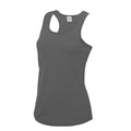 Charcoal - Front - AWDis Just Cool Girlie Fit Sports Ladies Vest - Tank Top