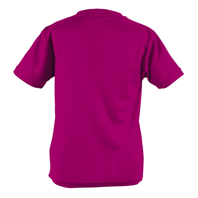 Hot Pink - Back - AWDis Just Cool Kids Unisex Sports T-Shirt