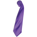 Rich Violet - Front - Premier Mens Plain Satin Tie (Narrow Blade) (Pack of 2)