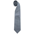 Grey - Front - Premier Mens “Colours” Plain Fashion - Business Tie (Pack of 2)