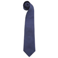Navy - Front - Premier Mens “Colours” Plain Fashion - Business Tie (Pack of 2)