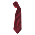 Burgundy - Front - Premier Colours Mens Satin Clip Tie (Pack of 2)