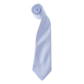 Light Blue - Front - Premier Colours Mens Satin Clip Tie (Pack of 2)