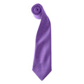 Rich Violet - Front - Premier Colours Mens Satin Clip Tie (Pack of 2)