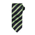 Black-Lime - Front - Premier Mens Waffle Stripe Formal Business Tie (Pack of 2)
