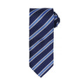 Navy-Royal - Front - Premier Mens Waffle Stripe Formal Business Tie (Pack of 2)