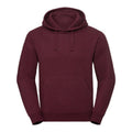Burgundy Melange - Front - Russell Unisex Authentic Melange Hooded Sweatshirt