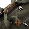 Olive Green - Side - Quadra Heritage Leather Accented Waxed Canvas Holdall