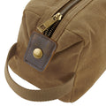 Desert Sand - Back - Quadra Heritage Leather Accented Waxed Canvas Wash Bag