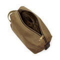 Desert Sand - Side - Quadra Heritage Leather Accented Waxed Canvas Wash Bag