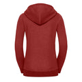 Brick Red Melange - Back - Russell Womens-Ladies Authentic Melange Zipped Hood Sweatshirt