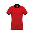 Red-Black - Front - Kariban Mens Two-Tone Pique Polo Shirt