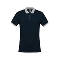 Navy-Oxford Grey - Front - Kariban Mens Two-Tone Pique Polo Shirt