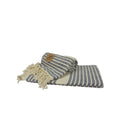 Navy-Cream - Front - A&R Towels Hamamzz Peshtemal Traditional Woven Towel