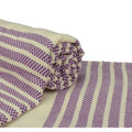 Purple-Cream - Back - A&R Towels Hamamzz Peshtemal Traditional Woven Towel