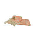 Orange-Cream - Front - A&R Towels Hamamzz Peshtemal Traditional Woven Towel