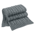 Light Grey - Front - Beechfield Unisex Cable Knit Melange Scarf