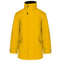 Yellow-Dark Grey - Front - Kariban Mens Parka Performance Jacket