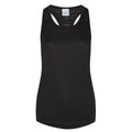 Jet Black-Black - Front - AWDis Just Cool Womens-Ladies Smooth Workout Vest