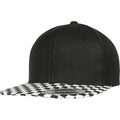 Black-White - Front - Flexfit By Yupoong Checkerboard Snapback Cap