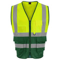 Hi Vis Yellow-Paramedic Green - Front - Pro RTX High Visibility Unisex Adults Executive Waistcoat