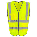 Hi Vis Yellow - Back - Pro RTX High Visibility Unisex Adults Executive Waistcoat
