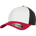 Red-White-Black - Front - Flexfit by Yupoong 3-Tone Cap