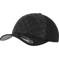 Black - Front - Flexfit By Yupoong Unisex Adults Diamond Quilted Cap