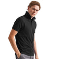 Black - Back - Asquith & Fox Mens Organic Classic Fit Polo Shirt