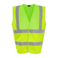 Hi Vis Yellow-Lime Green - Front - PRO RTX Unisex Adult Sleeveless Hi-Vis Vest
