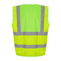 Hi Vis Yellow-Lime Green - Back - PRO RTX Unisex Adult Sleeveless Hi-Vis Vest