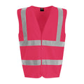 Pink - Back - PRO RTX Unisex Adult Sleeveless Hi-Vis Vest