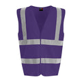 Purple - Front - PRO RTX Unisex Adult Sleeveless Hi-Vis Vest