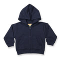 Navy - Front - Larkwood Baby-Kids Zip Through Hooded Sweatshirt - Hoodie