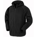 Black - Front - Result Genuine Recycled Mens Hooded Fleece Jacket