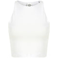 White - Front - SF Womens-Ladies Crop Top