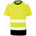 Fluorescent Yellow-Black - Front - Result Genuine Recycled Mens Safety T-Shirt