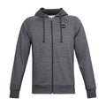 Light Grey Heather-Onyx White - Front - Under Armour Mens Rival Fleece Full Zip Hoodie