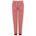 Red-White - Front - Skinni Fit Womens-Ladies Cuffed Lounge Pants